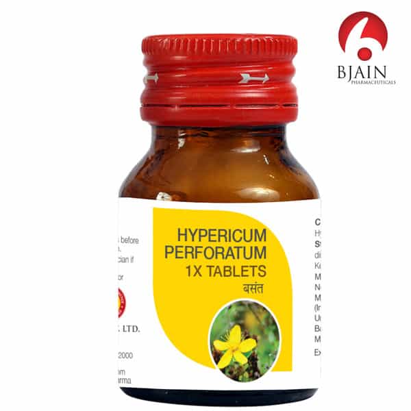 Bjain Hypericum Perforatum 1 X Tablet For Nerve Health & Injury Discomfort - 25Gm
