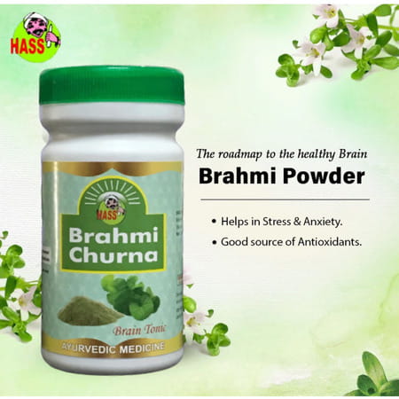 Hass Brahmi Churna - Brahmi Powder - For Brain & Memory For Eating Drinking & For Hair (2x100 Gm)