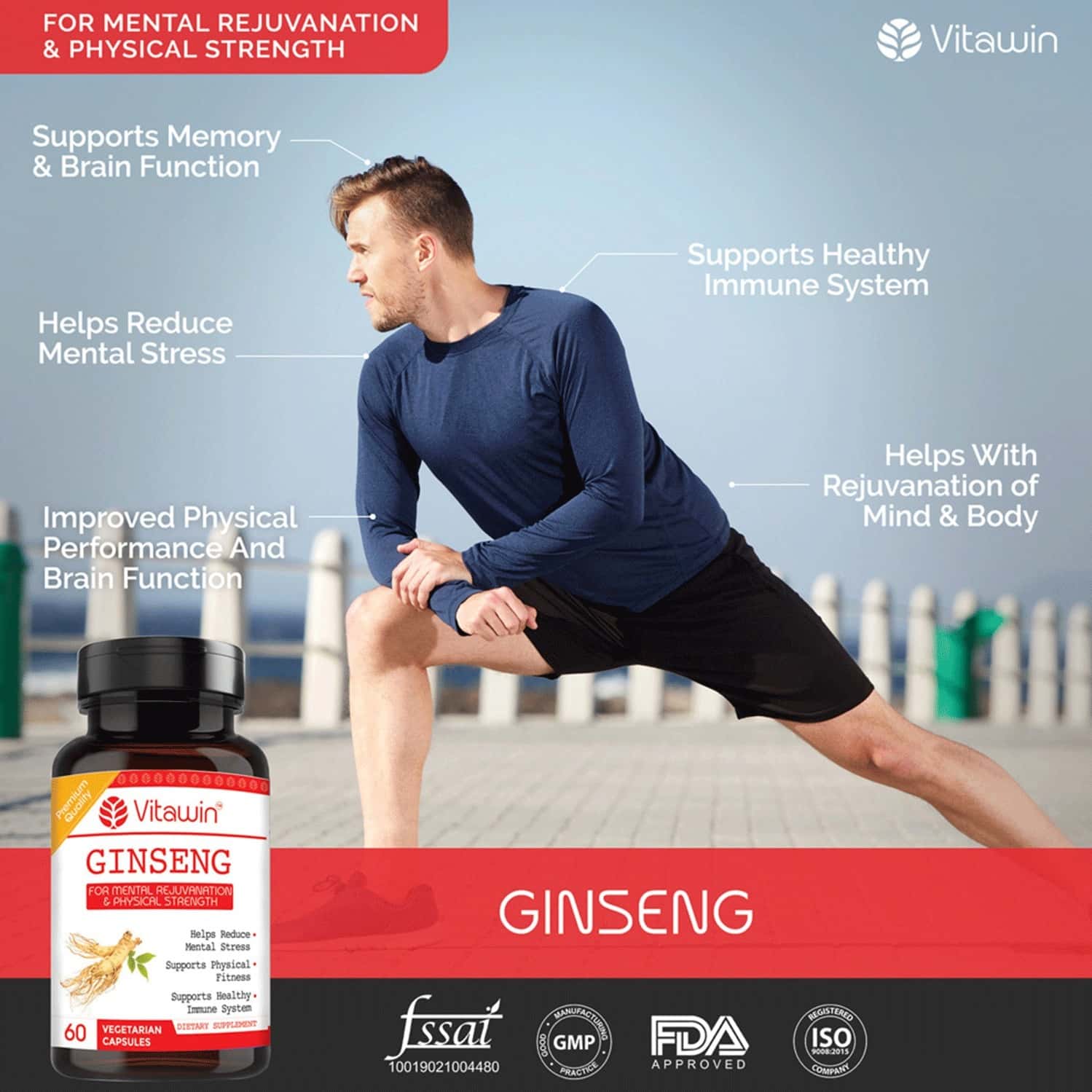 Buy VITAWIN GINSENG FOR STRENGTH, STAMINA & ENERGY, HERBAL NUTRITION