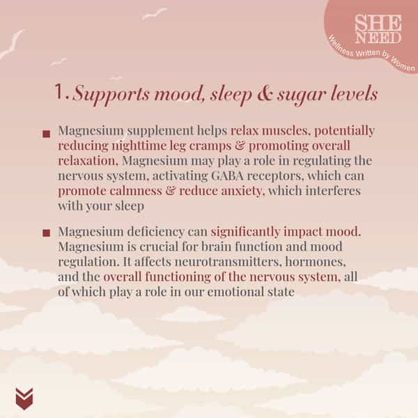 Sheneed Magnesium Supplement For 310 Mg Sport Recovery Bone Muscle Health | Metabolism-60 Capsule