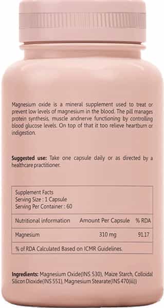 Sheneed Magnesium Supplement For 310 Mg Sport Recovery Bone Muscle Health | Metabolism-60 Capsule