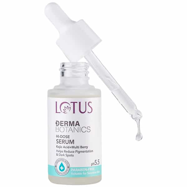 Lotus Dermabotanics Kojic Acid + Multi Berry Hi-Dose Serum | Ph 5.5 | For Sensitive Skin | 28Ml