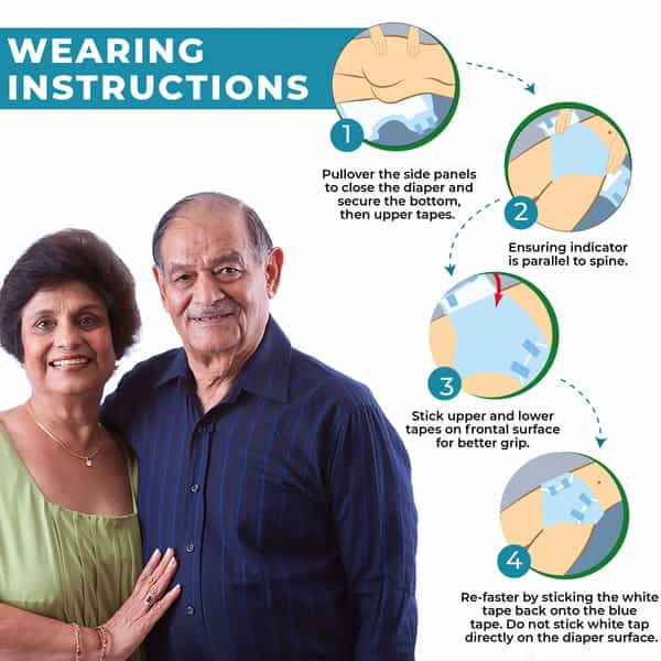 Careage Premium Adult Diaper | Unisex | Waist Size (31-57 Inches) - L (10 Pieces)