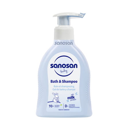 Sanosan Baby Bath & Shampoo | 2-In-1 Gentle Cleanser - No Tears | Newborn - 200ml