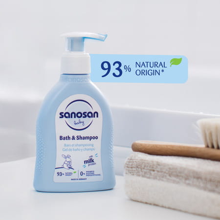 Sanosan Baby Bath & Shampoo | 2-In-1 Gentle Cleanser - No Tears | Newborn - 200ml