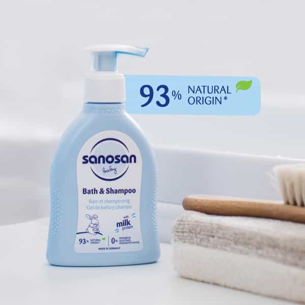 Sanosan Baby Bath & Shampoo | 2-In-1 Gentle Cleanser - No Tears | Newborn - 200Ml