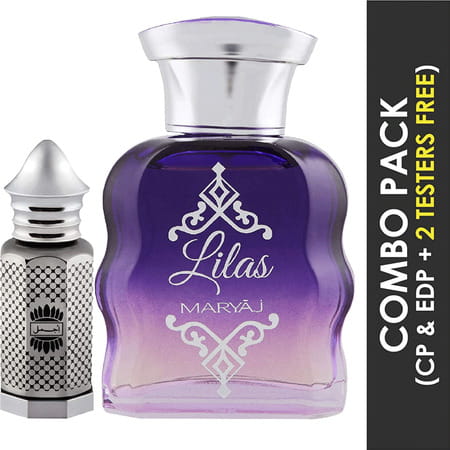 Ajmal Asher Cp Alcohol-Free Attar 12ml For Unisex And Maryaj Lilas Edp 100ml For Women