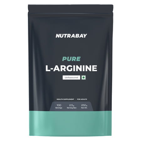 Nutrabay Pure 100% L-Arginine Powder - 250g Unflavoured 100 Servings