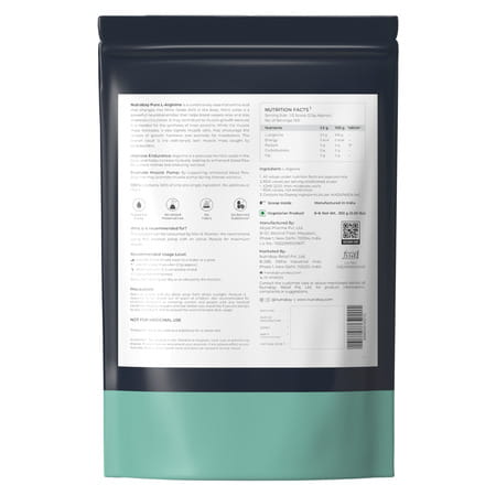 Nutrabay Pure 100% L-Arginine Powder - 250G Unflavoured 100 Servings