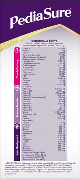 Pediasure Vital Nutrients To Help Kids Growth For 2-6 Years Old Chocolate Flavour Box Of 950 Gm