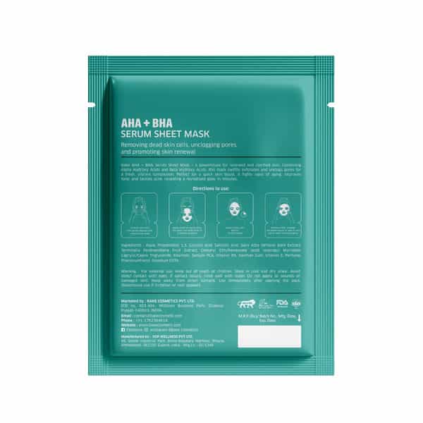 Bake Aha + Bha Serum Sheet Mask For Clear | Glowing Skin & Dark Spots (20G)
