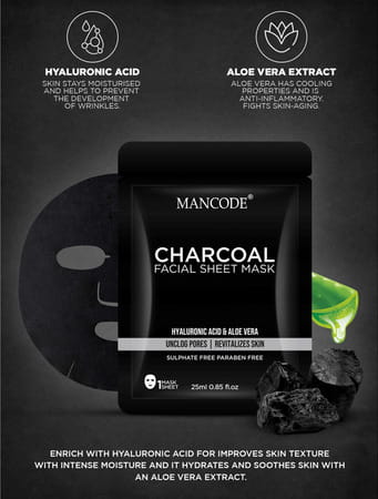 Mancode Charcoal Facial Sheet Mask 25ml