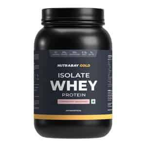 Nutrabay Gold 100% Whey Protein Isolate Strawberry Milkshake - 1kg