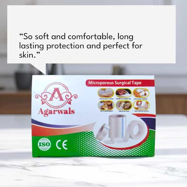 Agarwal Microporous Surgical Paper Tape 3 Inch X 5 Meters (Pack Of 4)