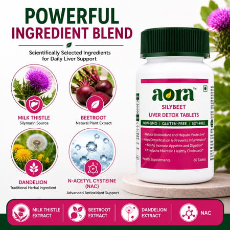 Aora Silybeet|Milk Thistle & Beetroot Extract|Normal Liver Function & Antioxidant Protection|60 Tabs