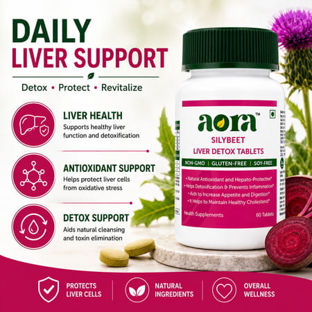 Aora Silybeet|Milk Thistle & Beetroot Extract|Normal Liver Function & Antioxidant Protection|60 Tabs