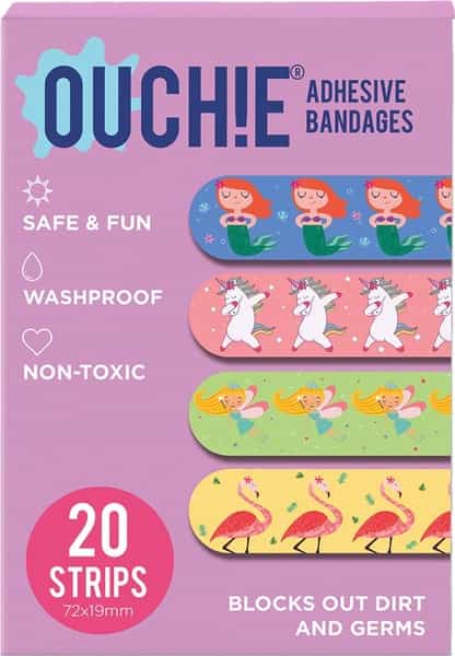 Ouchie Non-Toxic Printed Bandages - Lavendar - 20 Bandages