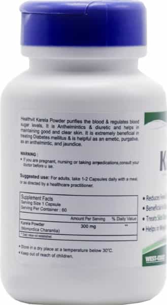 Healthvit Karel Karela Powder 300 Mg -60 Capsules