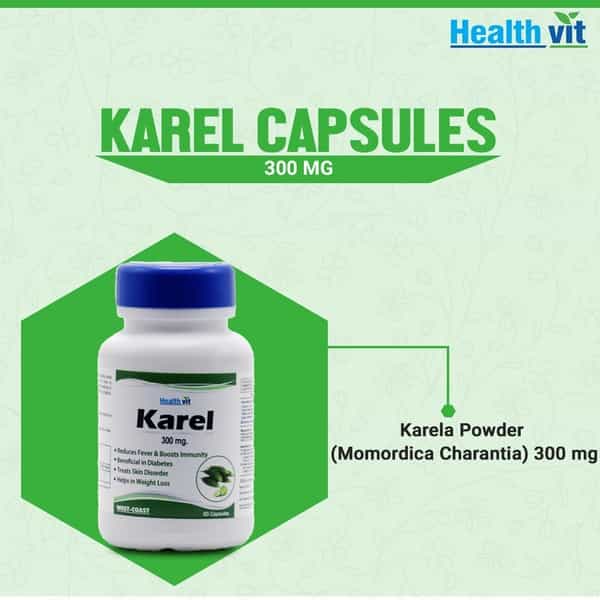 Healthvit Karel Karela Powder 300 Mg -60 Capsules