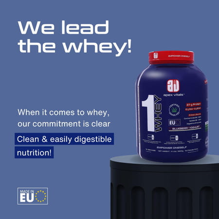 Apex Vitals Whey 2 Pure Whey Isolate & Hydrolyzed Digestive Enzymes Strawberry Yogurt - 1800g (4lbs)