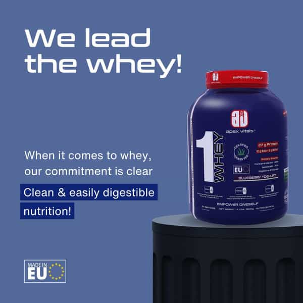 Apex Vitals Whey 2 Pure Whey Isolate & Hydrolyzed Digestive Enzymes Strawberry Yogurt - 1800G (4Lbs)