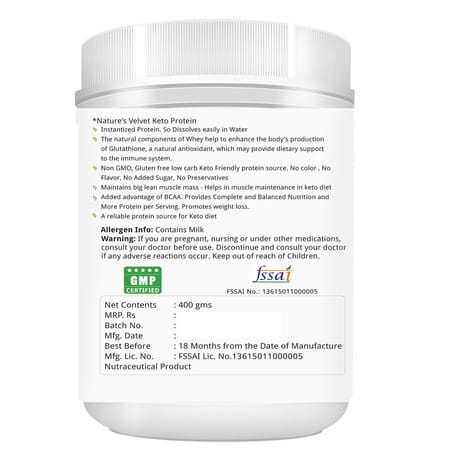 Natures Velvet Keto Protein 400g Powder