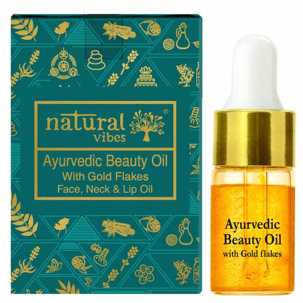 Natural Vibes Gold Beauty Oil - Elixir For Face Lips Neck And Peaceful Sleep - 3 Ml