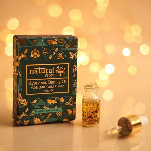 Natural Vibes Gold Beauty Oil - Elixir For Face Lips Neck And Peaceful Sleep - 3 Ml