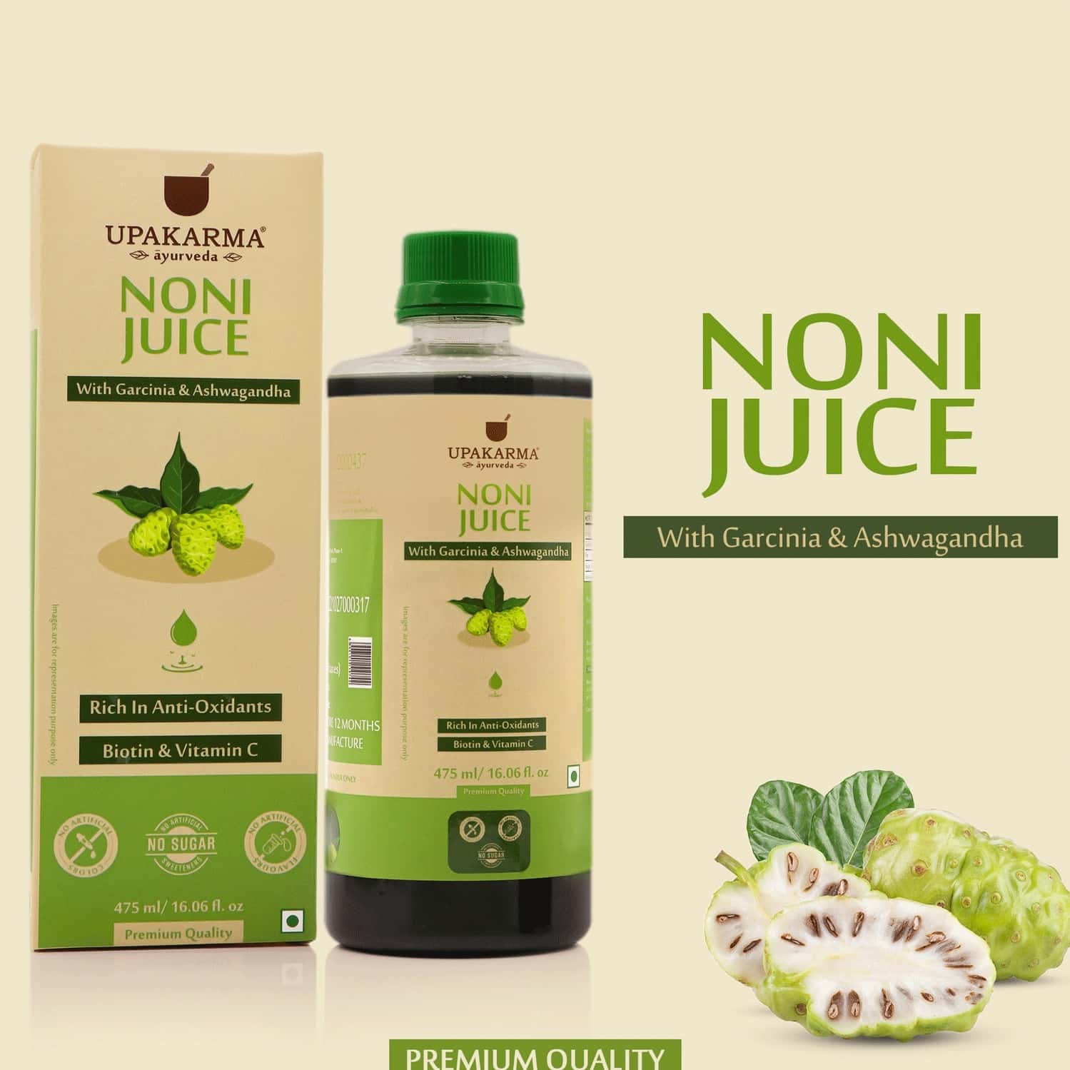 Buy UPAKARMA AYURVEDA PREMIUM HERBAL NONI JUICE ENRICHED 475ML Online & Get Upto 60 OFF at