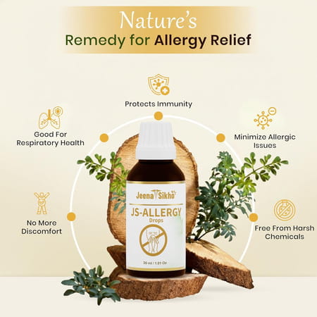 Jeena Sikho Js-Allergy Drops | Ayurvedic Anti-Allergy | Effective For Immunity & Lowers | 30 Ml