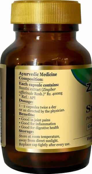 Zandu Sunthi Pure Herb Joint Health Capsules Bottle Of 60