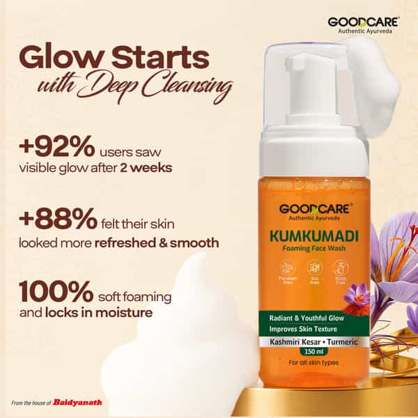 Goodcare Kumkumadi Foaming Face Wash | Ayurvedic | Sls & Paraben-Free | 150 Ml