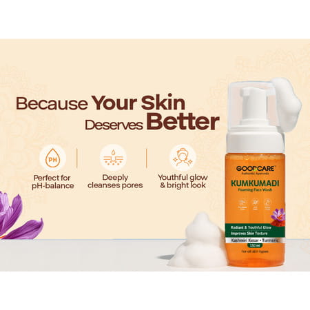 Goodcare Kumkumadi Foaming Face Wash | Ayurvedic | Sls & Paraben-Free | 150 Ml
