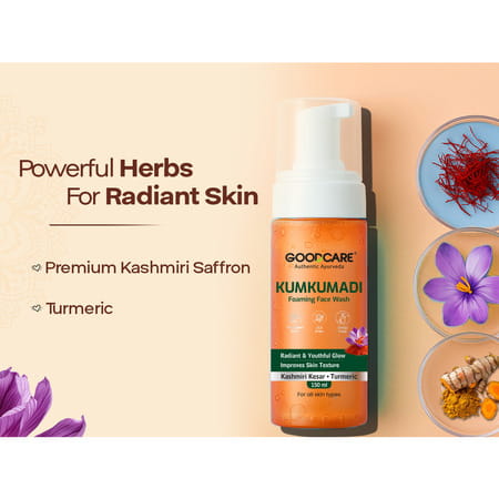 Goodcare Kumkumadi Foaming Face Wash | Ayurvedic | Sls & Paraben-Free | 150 Ml
