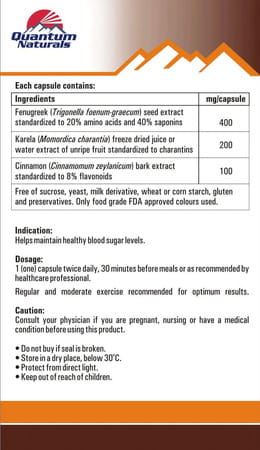 Quantum Naturals Diabe Forte 120 Capsules + Diabodelite Natural Flavour Multi-Grain Cookie 200 Gm