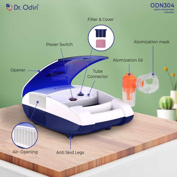 Dr. Odin Odn304 Piston Compressor Nebulizer With Complete Kit Nebulizer