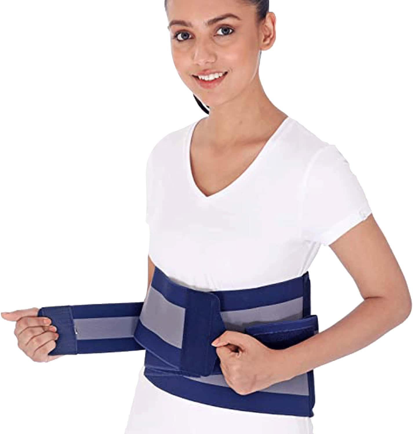 Beatxp Blue Color Lumbo-Sacral Suport Belt|Anatomical Fit|Skin Friendly|Pain Reliever (M)