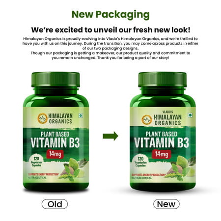 Vlado'S Himalayan Organics Plant-Based Vitamin B3 -120 Capsules
