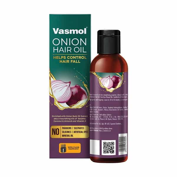 Vasmol Onion Hair Oil | Helps Control Hair Almond Oil I For Shiny Smooth Hair I 100Ml