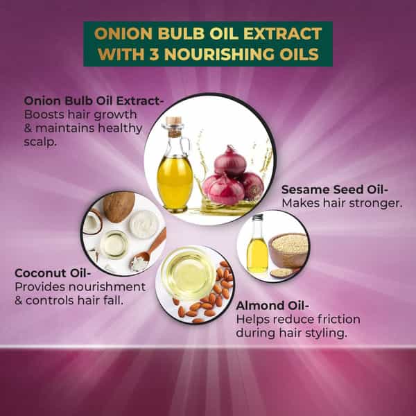 Vasmol Onion Hair Oil | Helps Control Hair Almond Oil I For Shiny Smooth Hair I 100Ml
