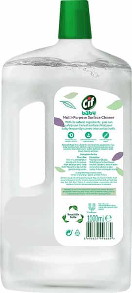 Cif Baby Multi-Purpose Surface Cleaner 100% Naturally Derived Ingredients 1L