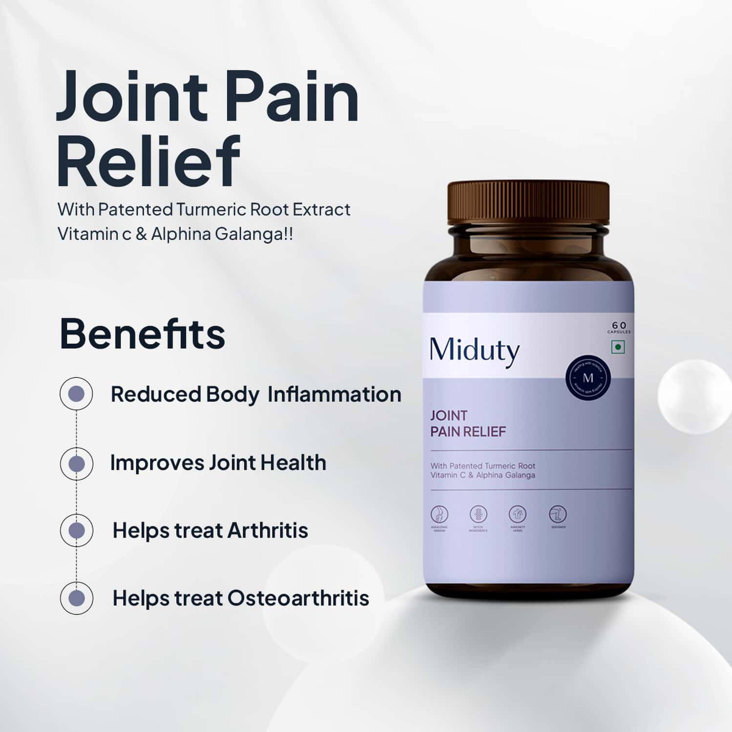 Buy MIDUTY PALAK NOTES JOINT PAIN RELIEF SUPPLEMENT TURMERIC ROOT