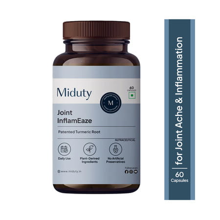 Miduty Joint Inflameaze Curcumin & Boswellin & Ginger Inflammation & Mobility Support - 60 Capsules