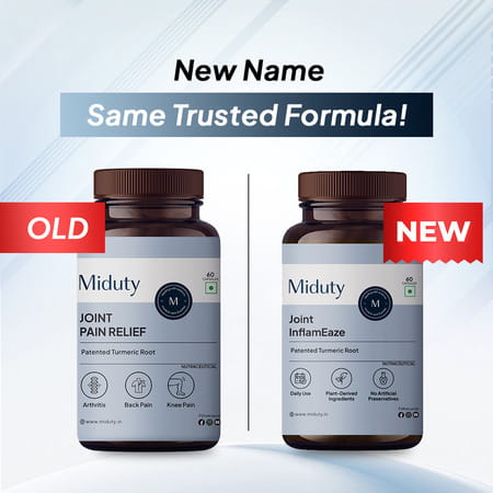 Miduty Joint Inflameaze Curcumin & Boswellin & Ginger Inflammation & Mobility Support 60 Capsules