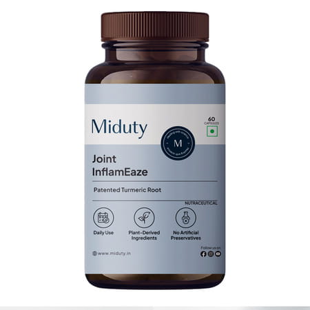 Miduty Joint Inflameaze Curcumin & Boswellin & Ginger Inflammation & Mobility Support 60 Capsules