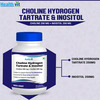 Healthvit Choline Hydrogen Tartrate 250Mg & Inositol 250 Mg - 60 Capsules