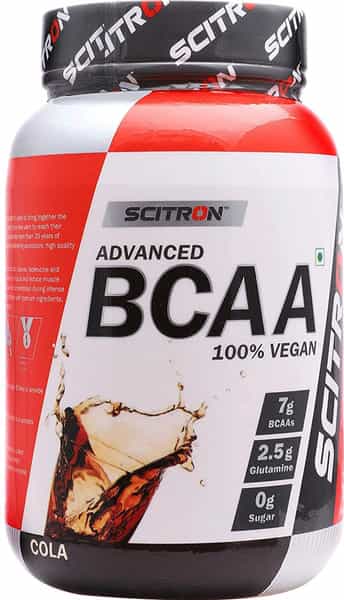 Scitron Advanced Bcaa 100% Vegan (Pre-Workout, 7G Bcaas, 2.5G Glutamine, 30 Servings) - 360 G (Cola)