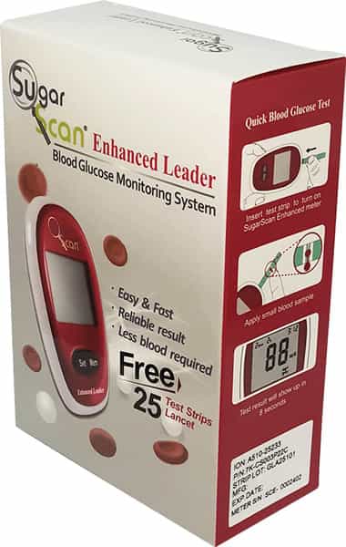 Thyrocare Sugarscan Blood Glucose Monitoring Device (Free 25 Strips | 25 Lancets | Lancing Device)