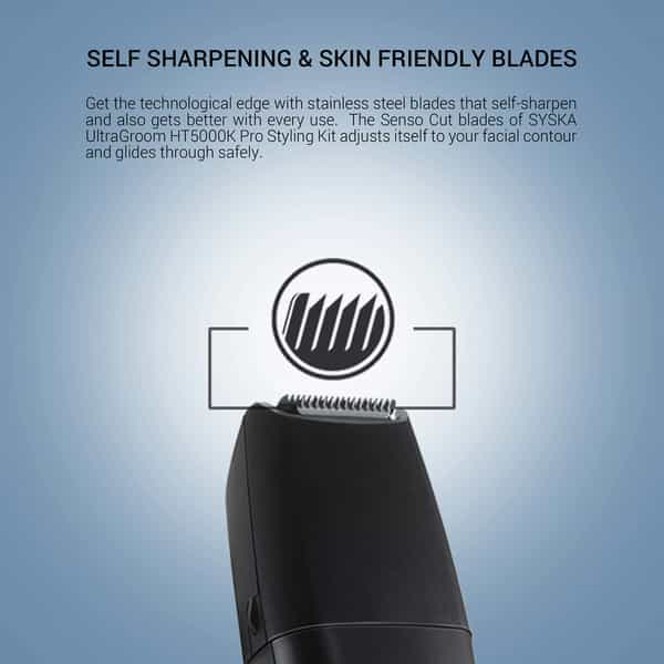 Syska Ht5000k Ultragroom Runtime: 45 Min Grooming Kit For Men (Black)