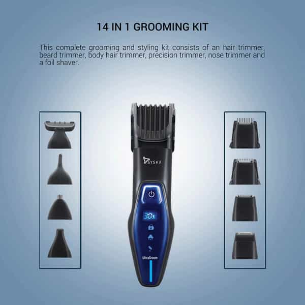 Syska Ht5000k Ultragroom Runtime: 45 Min Grooming Kit For Men (Black)